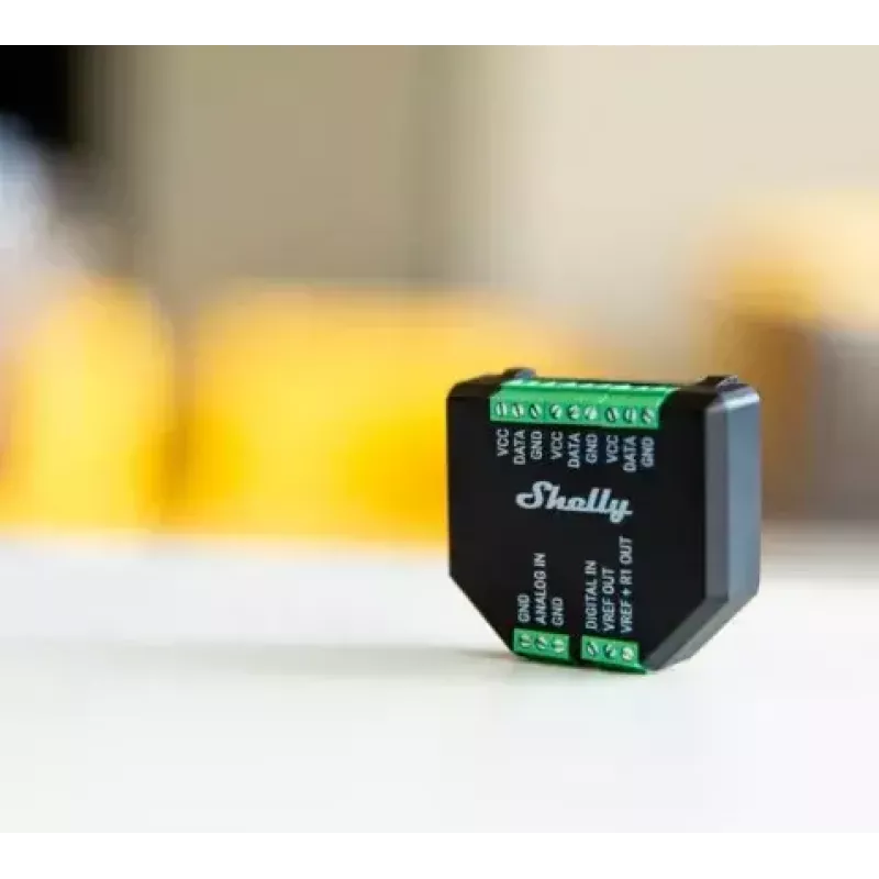 Iebūvētais temperatūras sensors Shelly Plus Add-On — vadu iekštelpu/āra sensors, -20–40°C, 37×42×15 mm