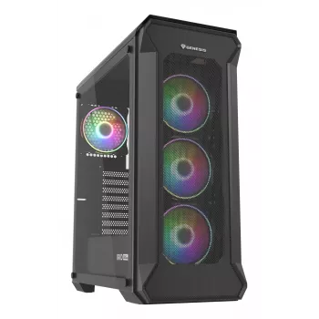 GENESIS Irid 505 ARGB Midi Tower Melns, Caurspīdīgs