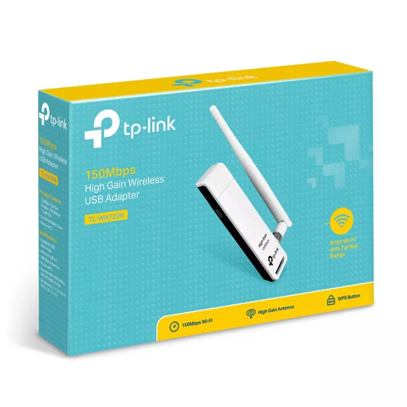 Tīkla karte TP-Link TL-WN722N, WLAN 150 Mbit/s, USB, Wi-Fi 4, 2.4 GHz