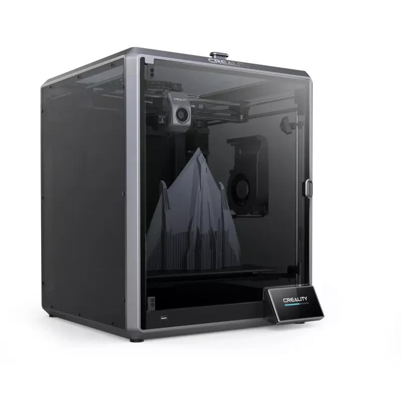 3D printeris Creality K1 Max — drukas laukums 300×300×300 mm, slāņa biezums 0,10–0,35 mm, skārienvadība, melns