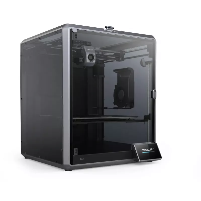 3D printeris Creality K1 Max — drukas laukums 300×300×300 mm, slāņa biezums 0,10–0,35 mm, skārienvadība, melns