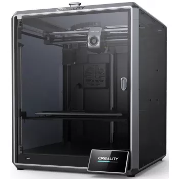 3D printeris Creality K1 Max — drukas laukums 300×300×300 mm, slāņa biezums 0,10–0,35 mm, skārienvadība, melns