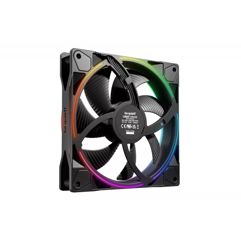 be quiet! Light Wings 140 mm PWM Reverse Melns datora korpusa ventilators 14 cm 1 gab.