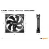 be quiet! Light Wings 140 mm PWM Reverse Melns datora korpusa ventilators 14 cm 1 gab.