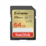 WESTERN DIGITAL Extreme 64B SDHC atmiņas karte 170MB/s 80MB/s UHS-I Class 10 U3 V30