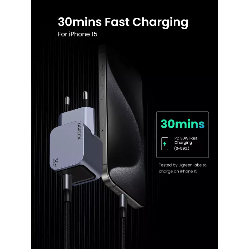 Ugreen 35006 mobilā ierīce lādētājs Universāls Pelēks Maiņstrāva Iekštelpām