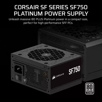 CORSAIR Barošanas bloks - Sf Series Sf750 Pilnībā modulārs 80 Plus Platinum SFX barošanas bloks
