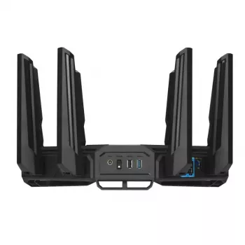 ASUS ROG Rapture GT-BE19000 bezvadu maršrutētājs Multi-Gigabit Ethernet Tri-band (2,4 GHz / 5 GHz / 6 GHz) Melns, Sarkans