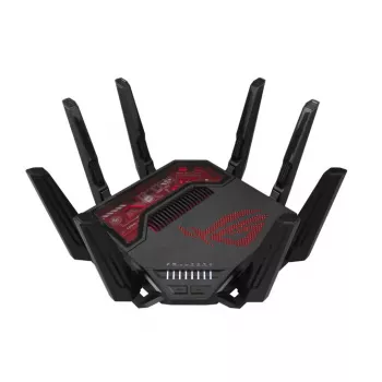 ASUS ROG Rapture GT-BE19000 bezvadu maršrutētājs Multi-Gigabit Ethernet Tri-band (2,4 GHz / 5 GHz / 6 GHz) Melns, Sarkans