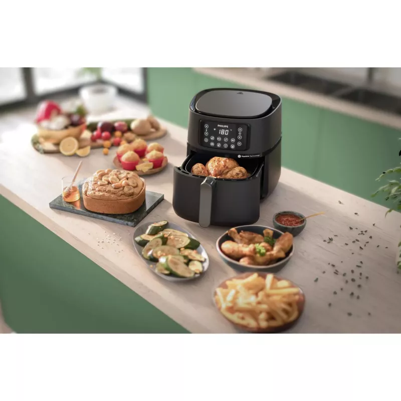 Philips 5000 sērijas gaisa fritieris HD9285/90 XXL Connected, karstā gaisa fritieris, 7,2 L, 1,4 kg, Rapid Air, 40 °C, 200 °C