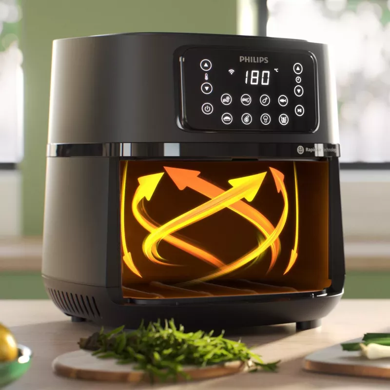Philips 5000 sērijas gaisa fritieris HD9285/90 XXL Connected, karstā gaisa fritieris, 7,2 L, 1,4 kg, Rapid Air, 40 °C, 200 °C