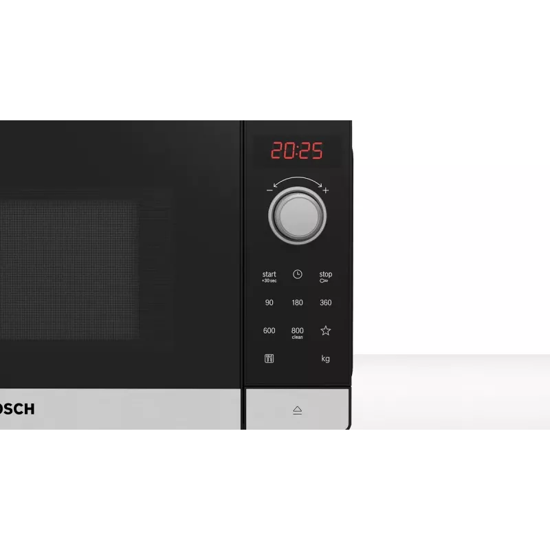 Bosch Serie 2 FFL023MS2 mikroviļņu krāsns Melna, nerūsējošais tērauds Solo mikroviļņu krāsns Uz galda virsmas 20 L 800 W