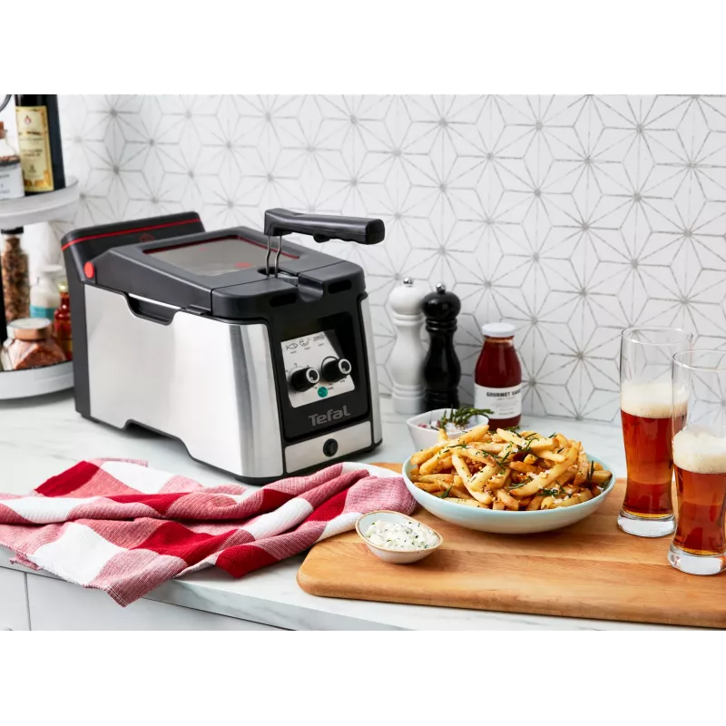Tefal Clear Duo FR600D Viena 0,65 L Brīvstāvoša 2000 W fritieris Melns, nerūsējošais tērauds
