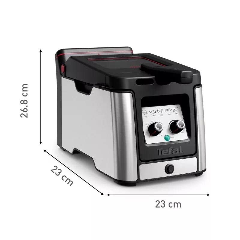 Tefal Clear Duo FR600D Viena 0,65 L Brīvstāvoša 2000 W fritieris Melns, nerūsējošais tērauds