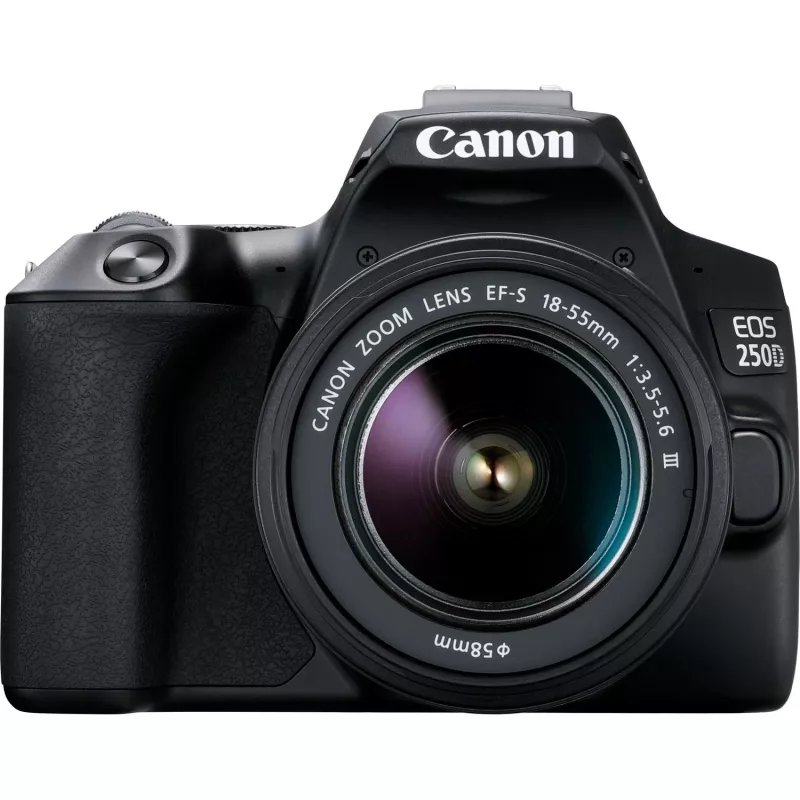 Canon EOS 250D + EF-S 18-55mm f/3.5-5.6 III SLR kameras komplekts 24,1 MP CMOS 6000 x 4000 pikseļi Melns