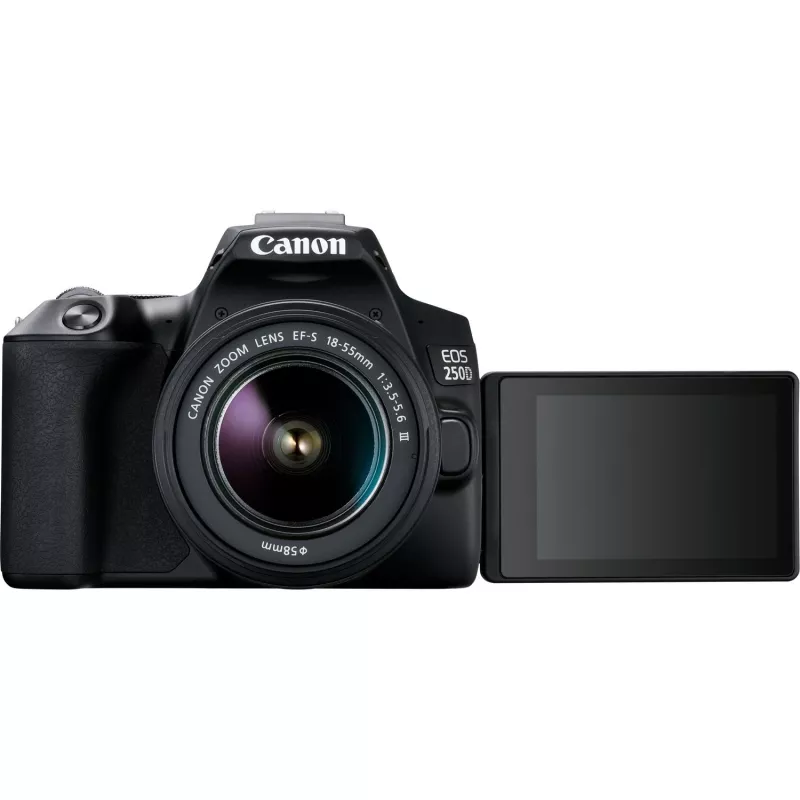 Canon EOS 250D + EF-S 18-55mm f/3.5-5.6 III SLR kameras komplekts 24,1 MP CMOS 6000 x 4000 pikseļi Melns
