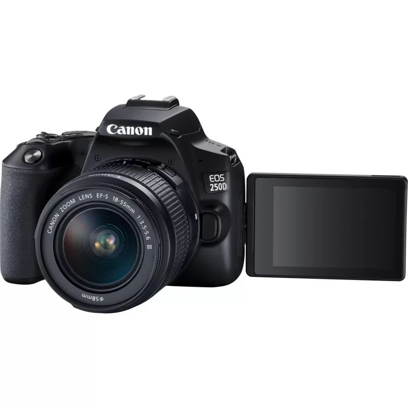 Canon EOS 250D + EF-S 18-55mm f/3.5-5.6 III SLR kameras komplekts 24,1 MP CMOS 6000 x 4000 pikseļi Melns