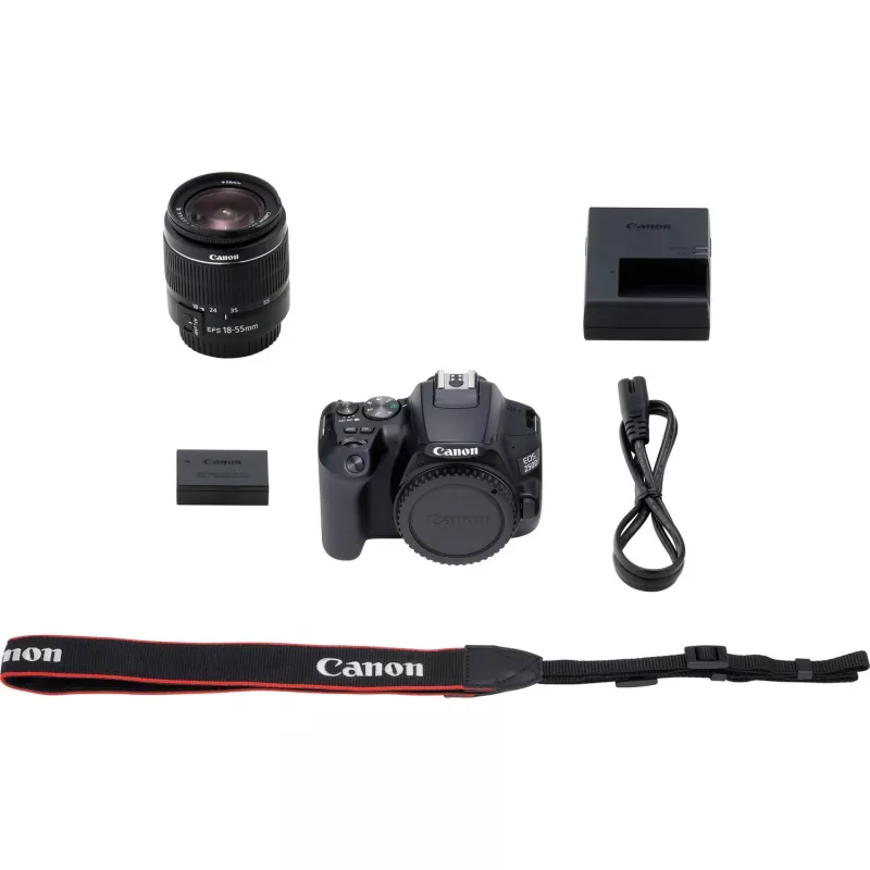 Canon EOS 250D + EF-S 18-55mm f/3.5-5.6 III SLR kameras komplekts 24,1 MP CMOS 6000 x 4000 pikseļi Melns