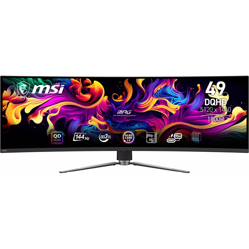 MSI MPG 491CQP QD-OLED datora monitors 124,5 cm (49 colli) 5120 x 1440 pikseļi DQHD Melns