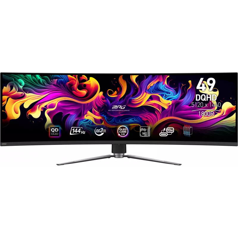 MSI MPG 491CQP QD-OLED datora monitors 124,5 cm (49 colli) 5120 x 1440 pikseļi DQHD Melns