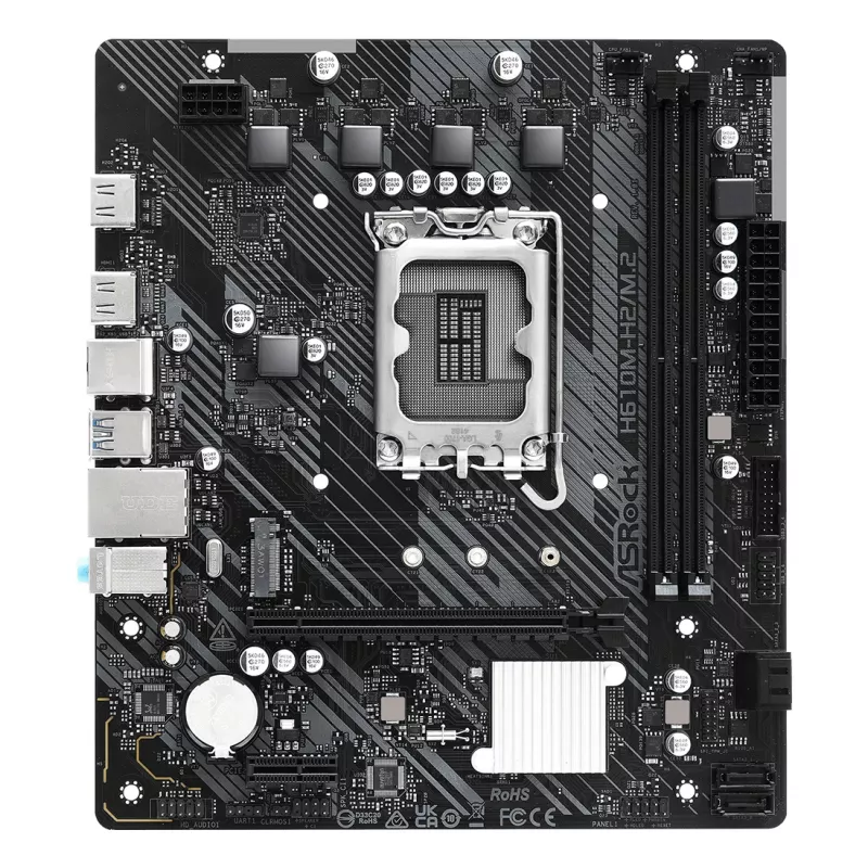 ASRock mātesplate H610M-H2/M.2 LGA1700 Intel H610 2 X DDR4 2 X HDMI 2.1 TMDS saderīga mATX