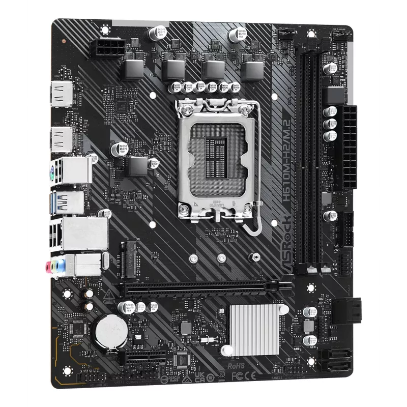 ASRock mātesplate H610M-H2/M.2 LGA1700 Intel H610 2 X DDR4 2 X HDMI 2.1 TMDS saderīga mATX