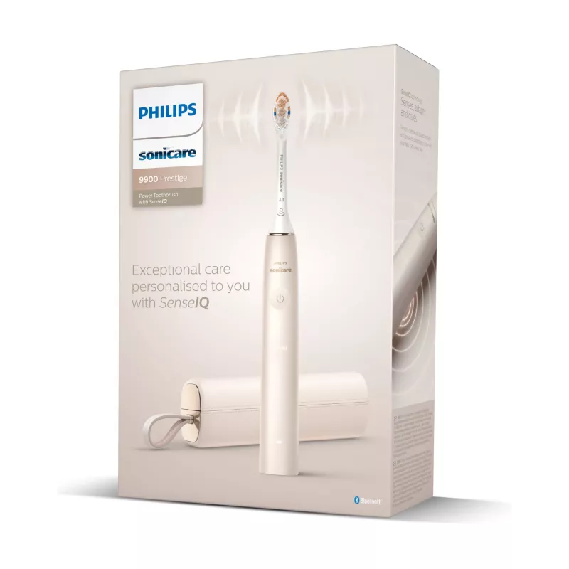 Philips Sonicare DiamondClean Prestige 9900 sērija DiamondClean Prestige HX9992/11 skaņas elektriskā zobu birste ar SenseIQ - šampanietis
