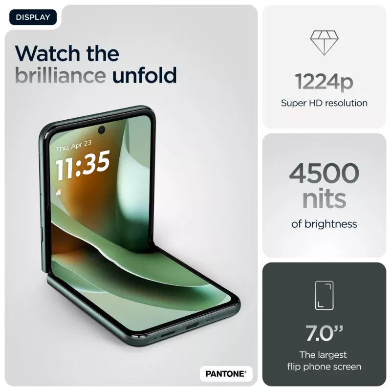 Motorola razr 60 ultra 17.7 cm (6.96 collas) Divu SIM kartiņu Android 15 5G USB Type-C 16 GB 512 GB 4700 mAh Zaļš