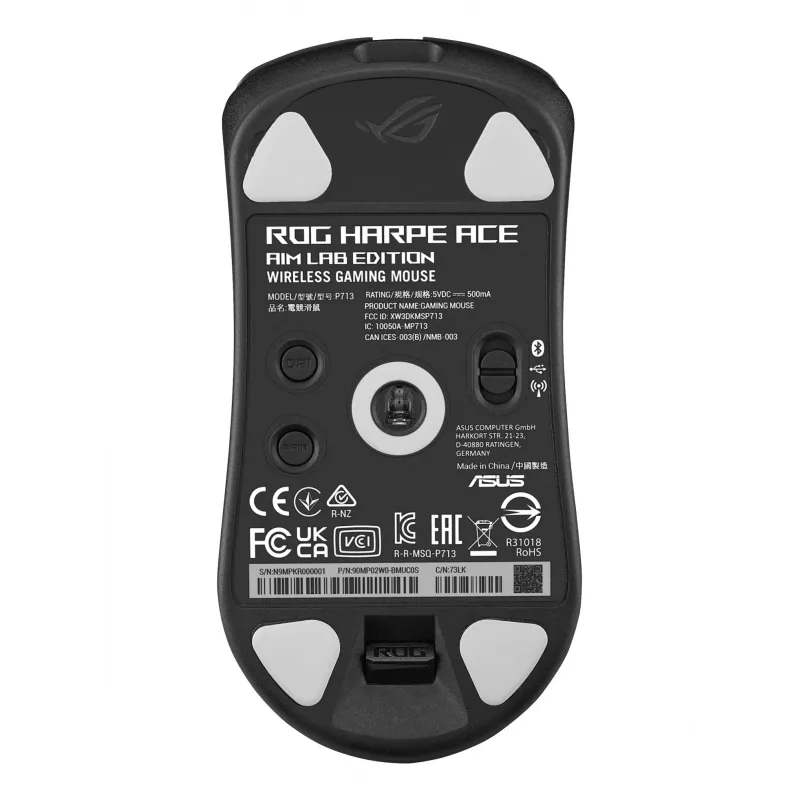ASUS ROG Harpe Ace Aim Lab Edition pele Gaming Ambidextrous RF Wireless + Bluetooth + USB Type-A Optical 36000 DPI