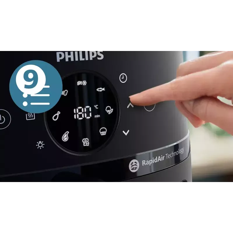 Karstā gaisa fritieris Philips NA231/00 2000 Series — 6,2 L, 1700 W, 13 programmas, Rapid Air zema tauku satura tehnoloģija