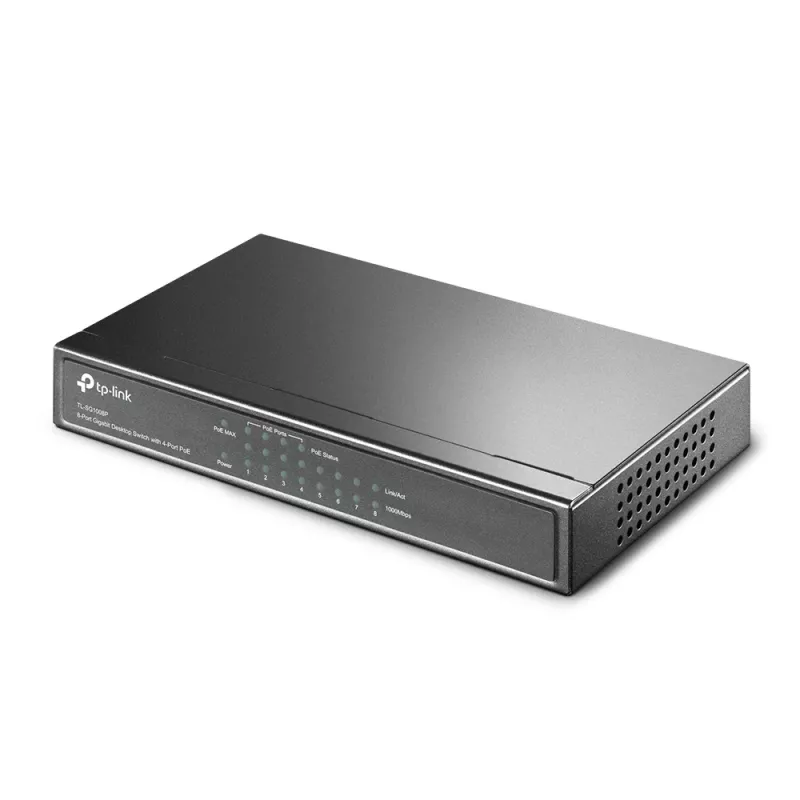 Pārvaldāms slēdzis TP-Link TL-SG1008P 8 portu Gigabit PoE, 4 portu PoE