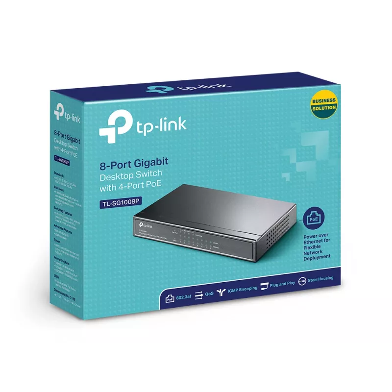 Pārvaldāms slēdzis TP-Link TL-SG1008P 8 portu Gigabit PoE, 4 portu PoE