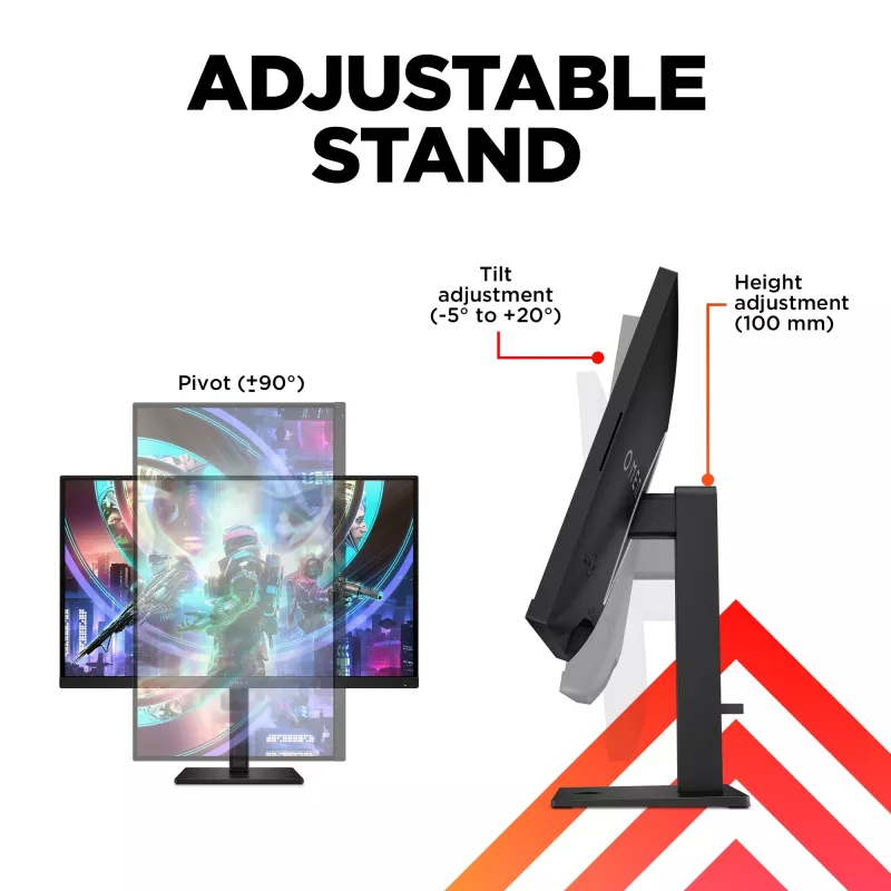 OMEN by HP 27 collu QHD 240Hz spēļu monitors - OMEN 27qs, 68.6 cm (27 collas), 2560 x 1440 pikseļi, Quad HD, LCD, 1 ms, Melns