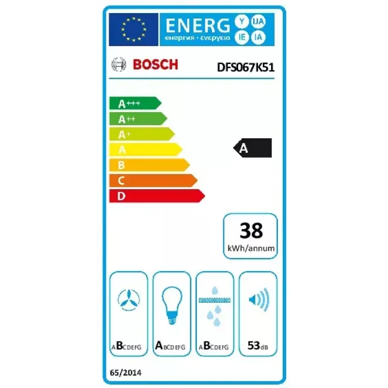 Bosch Serie 8 DFS067K51 tvaika nosūcējs Daļēji iebūvējams (izvelkams) Nerūsējošais tērauds 717 m³/h