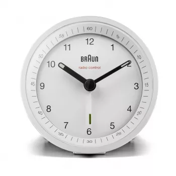 Braun BC07W-DCF kvarca modinātājpulkstenis balts