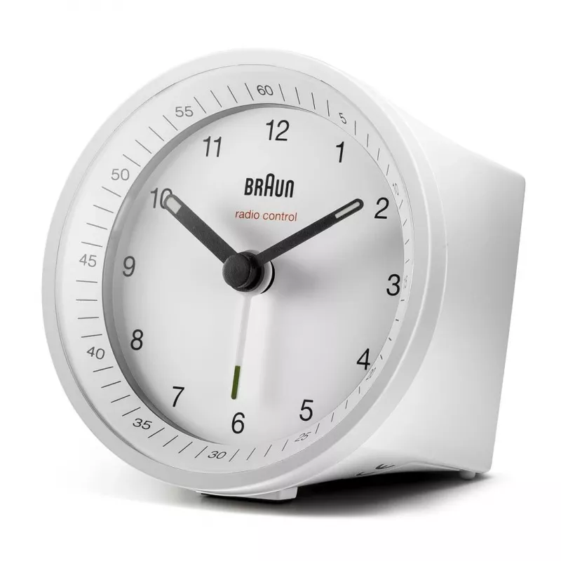 Braun BC07W-DCF kvarca modinātājpulkstenis balts