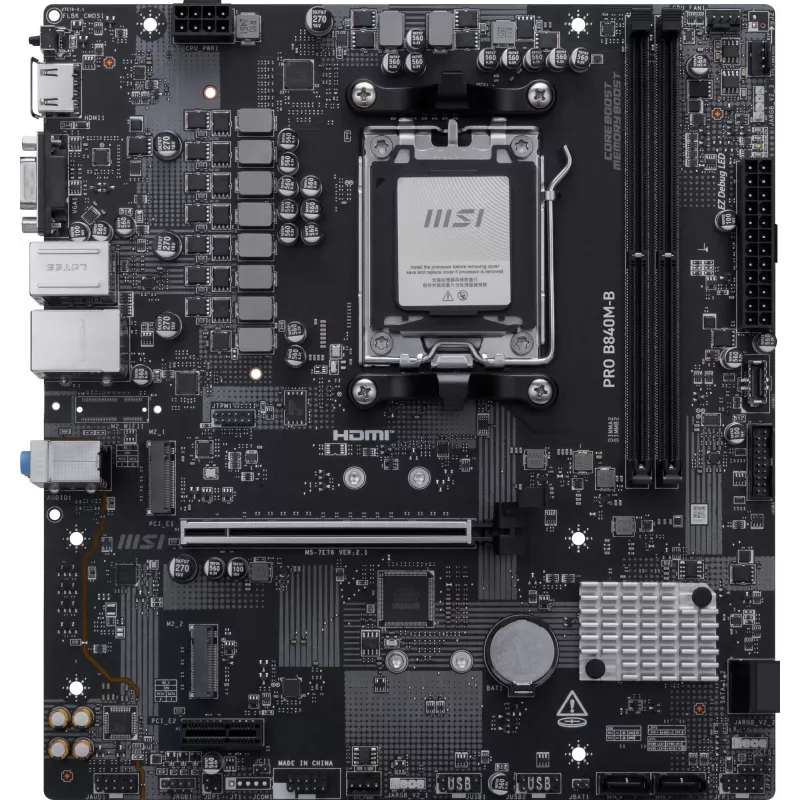 MSI PRO B840M-B mātesplate AMD B840 Socket AM5 micro ATX