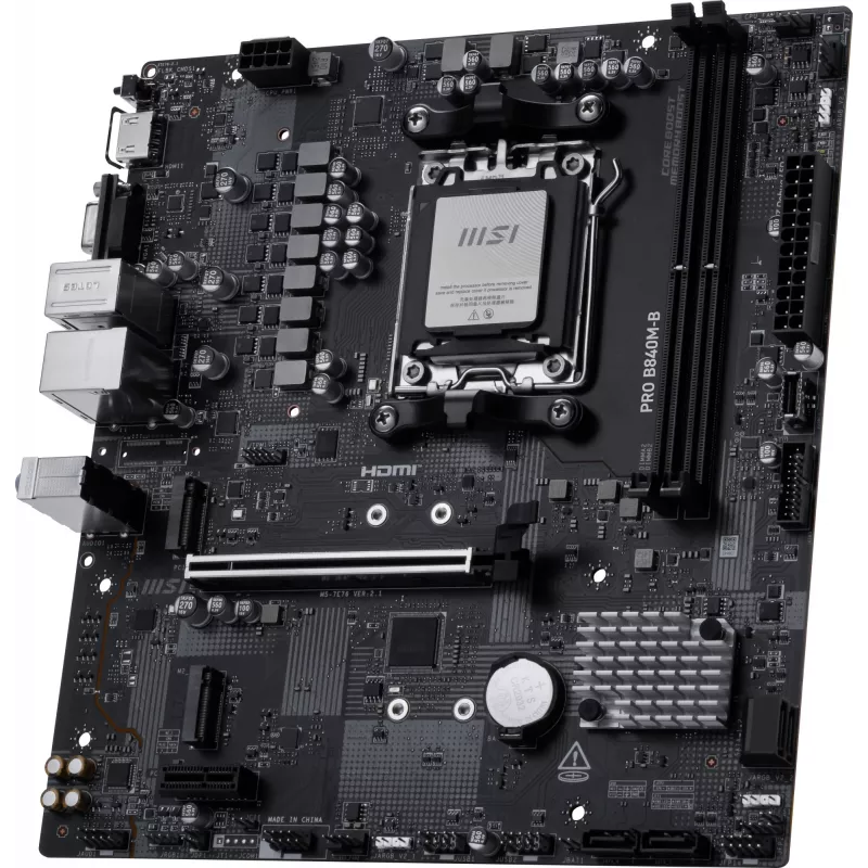 MSI PRO B840M-B mātesplate AMD B840 Socket AM5 micro ATX