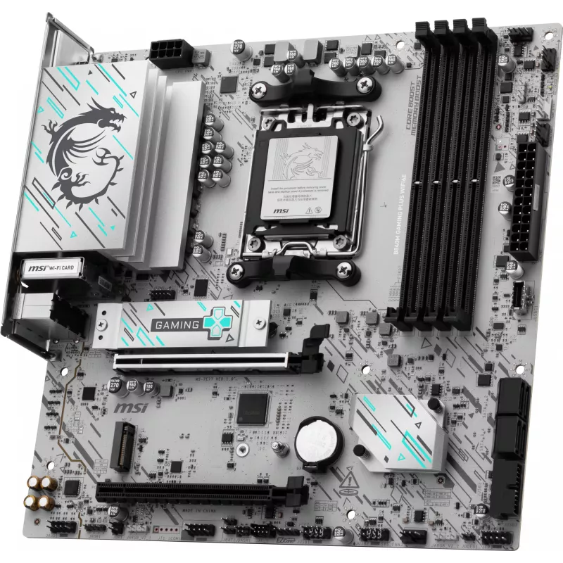 Mātesplate MSI B840M GAMING PLUS WIFI6E microATX, Socket AM5, DDR5 līdz 256 GB, Wi‑Fi 6E, 2.5GbE, M.2 x2, HDMI 2.1