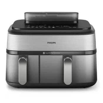 Philips 5000 sērijas NA555/00 fritieris Dubultais 9 L Brīvi stāvošs 2750 W Karstā gaisa fritieris Sudrabs