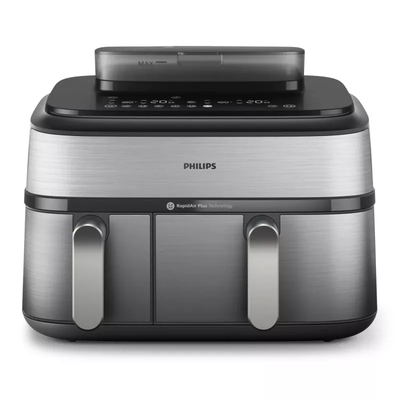 Philips 5000 sērijas NA555/00 fritieris Dubultais 9 L Brīvi stāvošs 2750 W Karstā gaisa fritieris Sudrabs