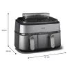 Philips 5000 sērijas NA555/00 fritieris Dubultais 9 L Brīvi stāvošs 2750 W Karstā gaisa fritieris Sudrabs