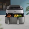 Philips 5000 sērijas NA555/00 fritieris Dubultais 9 L Brīvi stāvošs 2750 W Karstā gaisa fritieris Sudrabs