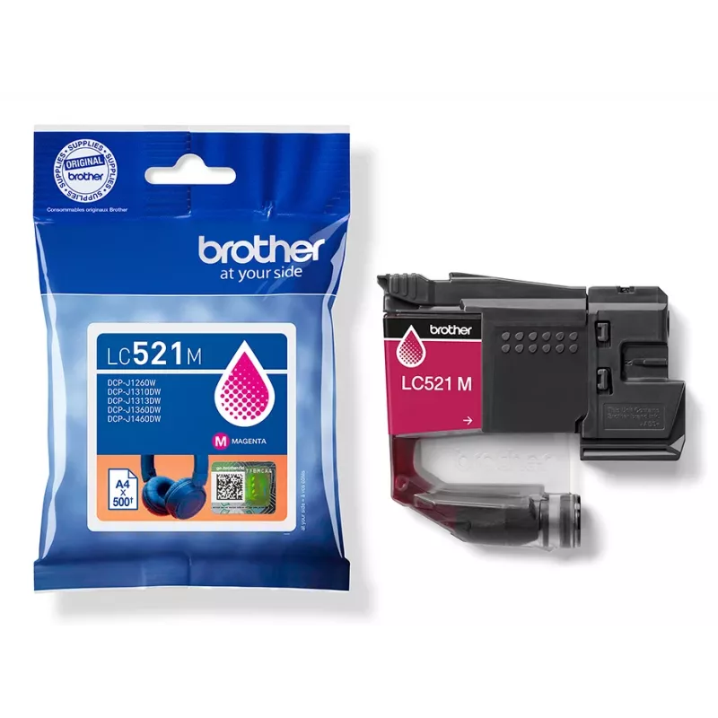 Brother LC521M Oriģinālā tintes kasetne - fuksīna