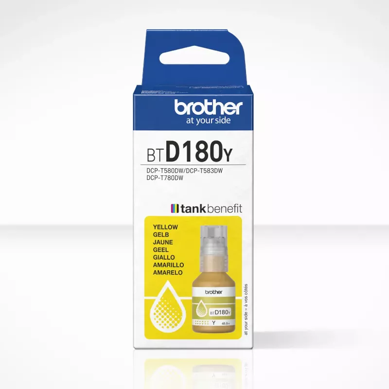 Brother BTD180Y dzeltena oriģinālā tintes pudele