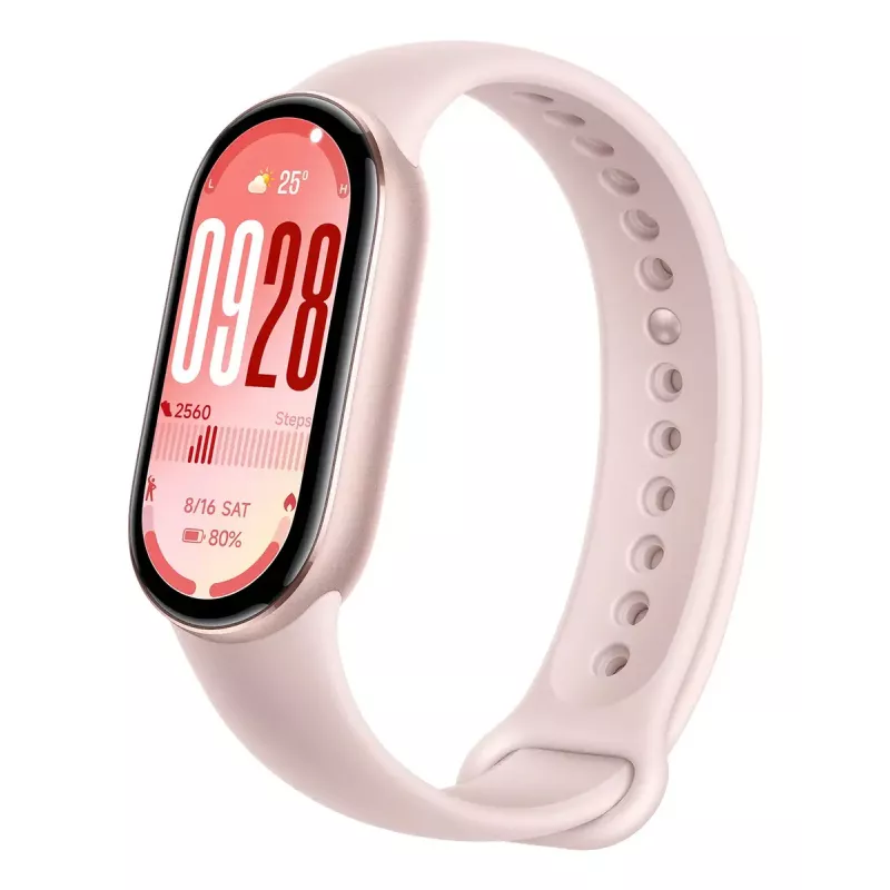 Aktivitātes aproce Xiaomi Smart Band 10 — 1,72 collu AMOLED displejs, rozā, līdz 21 dienas akumulatora darbība