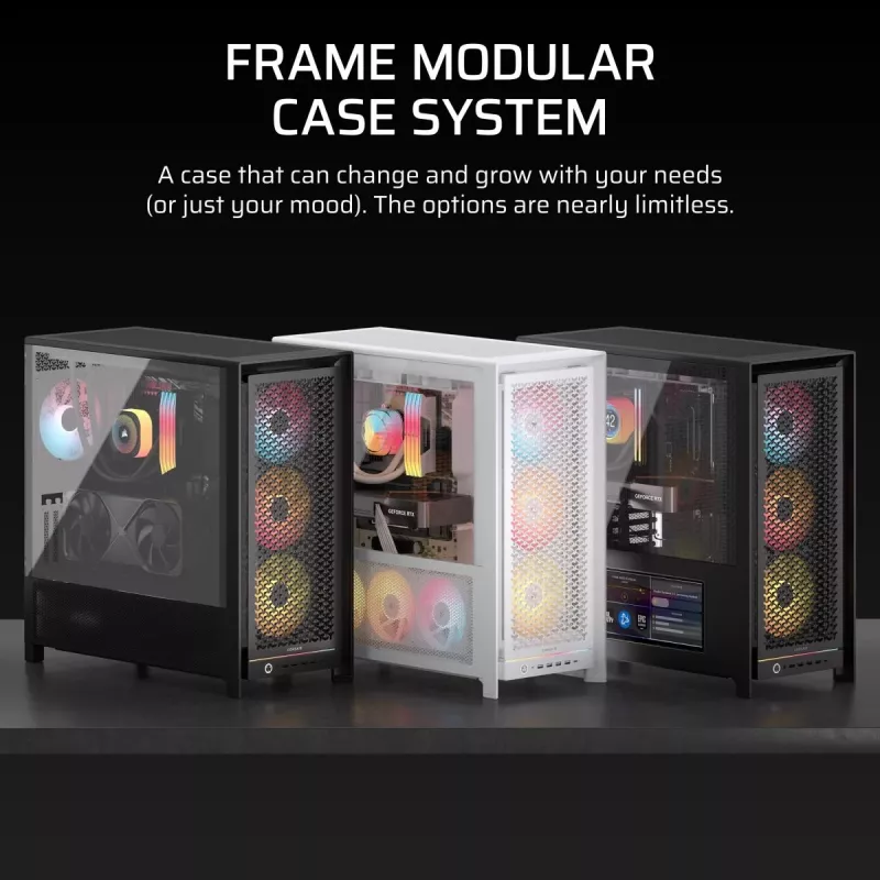 CORSAIR datora korpuss - Frame 5000D RS ARGB ar augstu gaisa plūsmu - balts