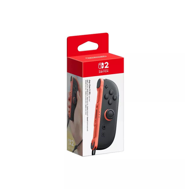 Nintendo Joy-Con 2 (R) Gaiši sarkans, Kursorsvira, Nintendo Switch 2, Sākuma poga, Analogs / Digitāls, Bezvadu, Bluetooth