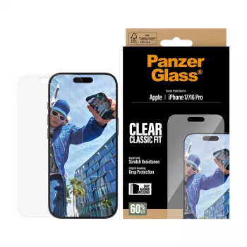PanzerGlass ® Ekrāna aizsargs iPhone 17 | iPhone 16 Pro | Classic Fit ar EasyAligner