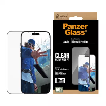 PanzerGlass ® Ekrāna aizsargs iPhone 17 Pro Max | Ultra-Wide Fit ar EasyAligner